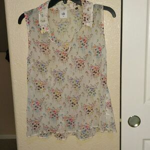 Cabi Women's Floral Sheer Blouse Work wear XS